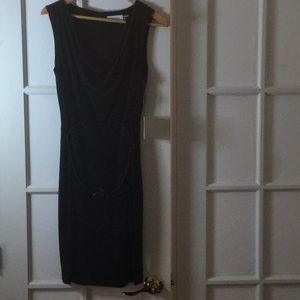 Calvin Klein, belted little black dress